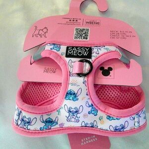 Sassy Meow Pink Stitch Step-In Harness (XS)